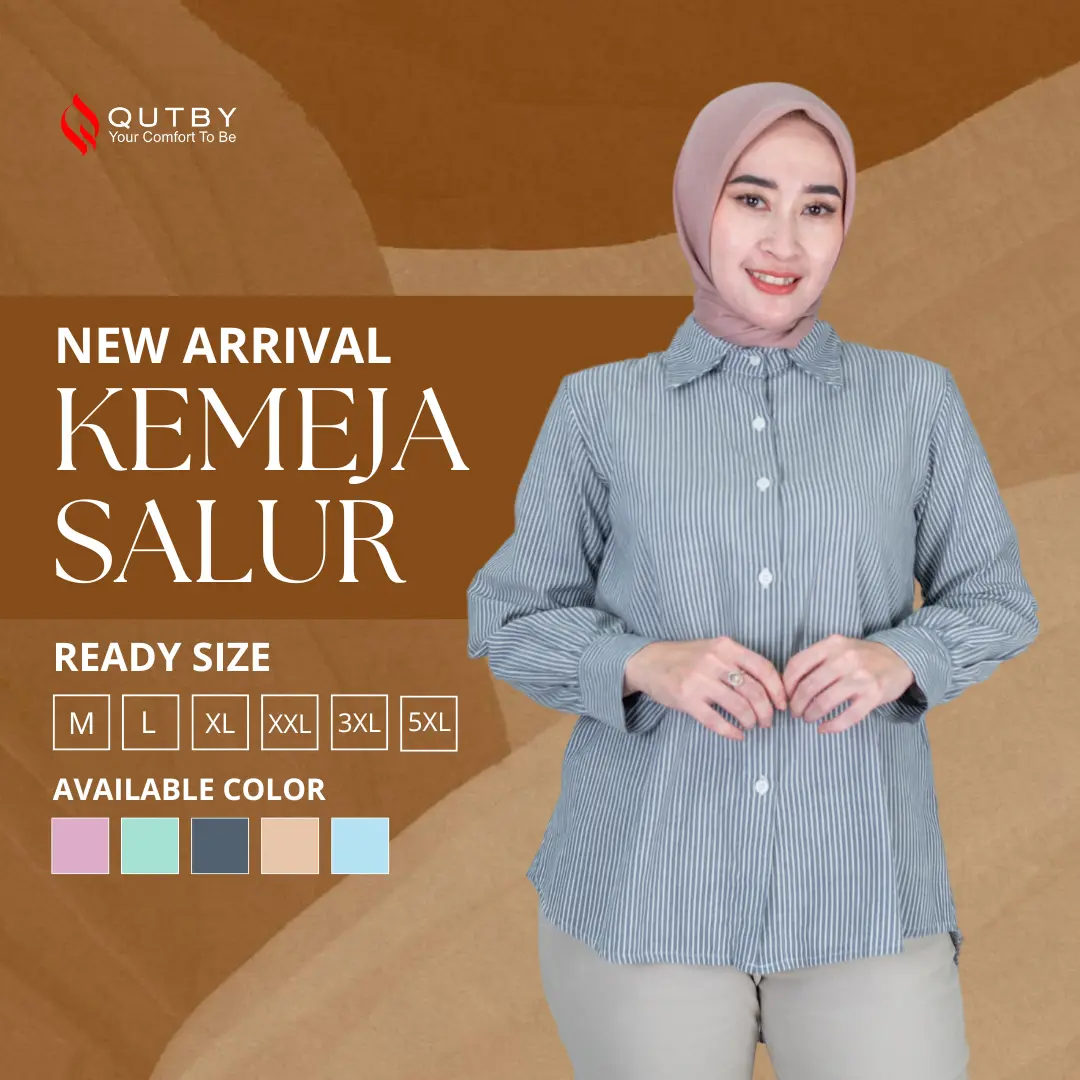 QUTBY - KEMEJA SALUR WANITA BAHAN KATUN SALUR