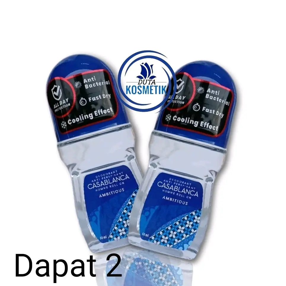 Promo 2botol Casablanca Deo roll on Pria/Wanita Deodorant Tubuh