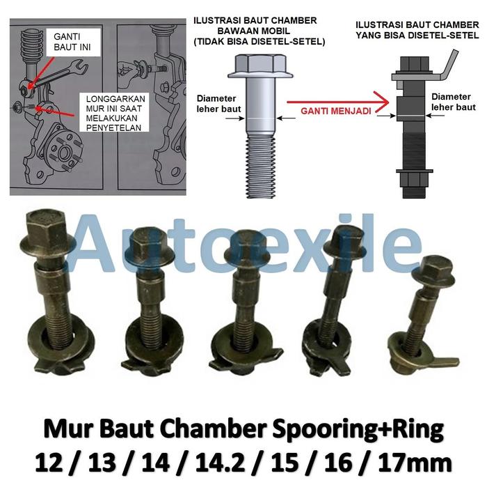 Gambar Baut Chamber Spooring Mobil 12 13 14 14.2 15 16 17 mm Chember Cember Camber Align Bolt 12mm 13mm 14mm 14.2mm 15mm 16mm 17mm Baja Steel - 12mm 1ring dari Autoexile Kota Medan Tokopedia