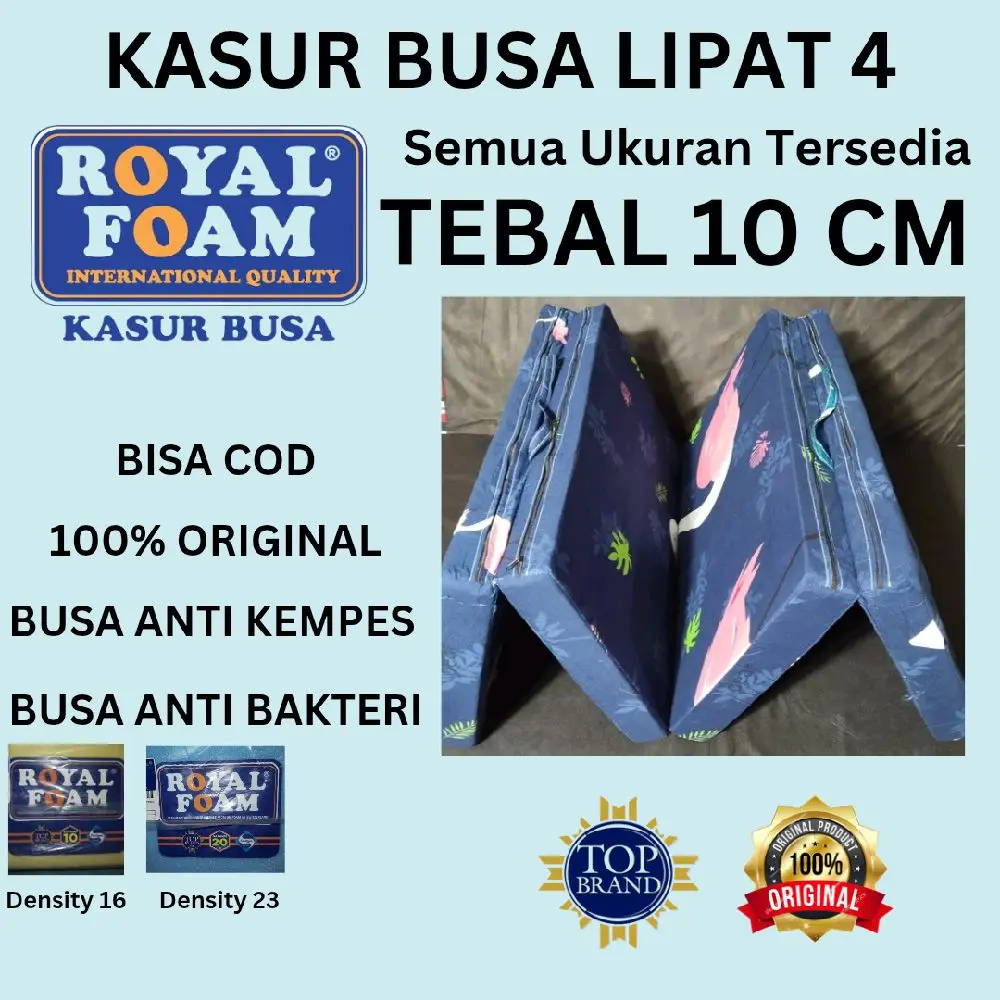 kasur busa Lipat 4 Tebal 10cm Busa Royal Foam ukuran 180x10x200cm, 160x10x200cm, 145x10x200cm, 120x10x200cm, 90x10x200cm Anti kempes dan Bergaransi Furniture