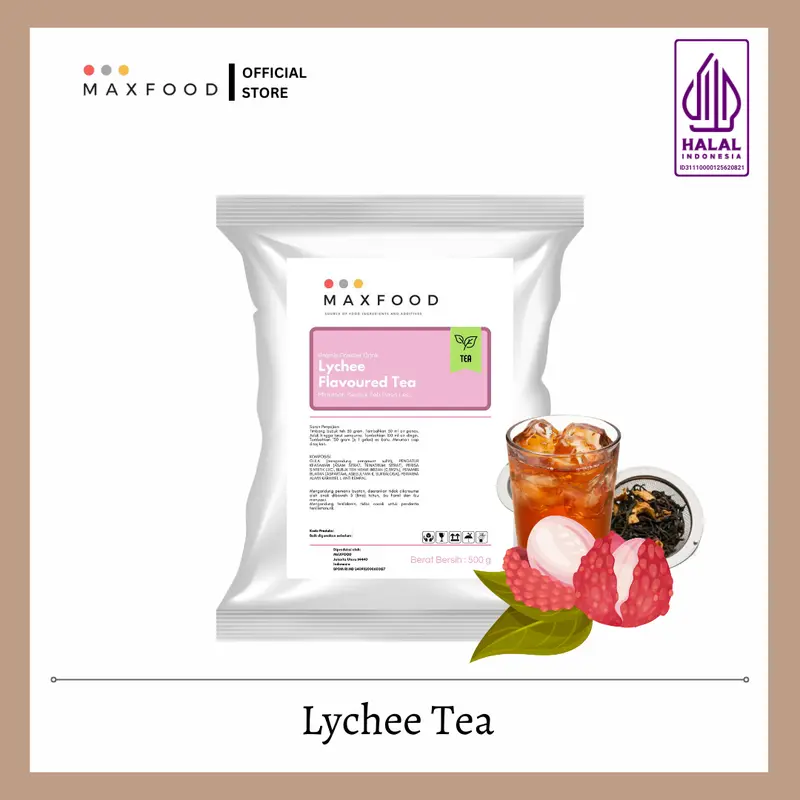 MAXFOOD - Lychee Tea Powder  Drink / Bubuk Teh Rasa Leci 500 GR 0