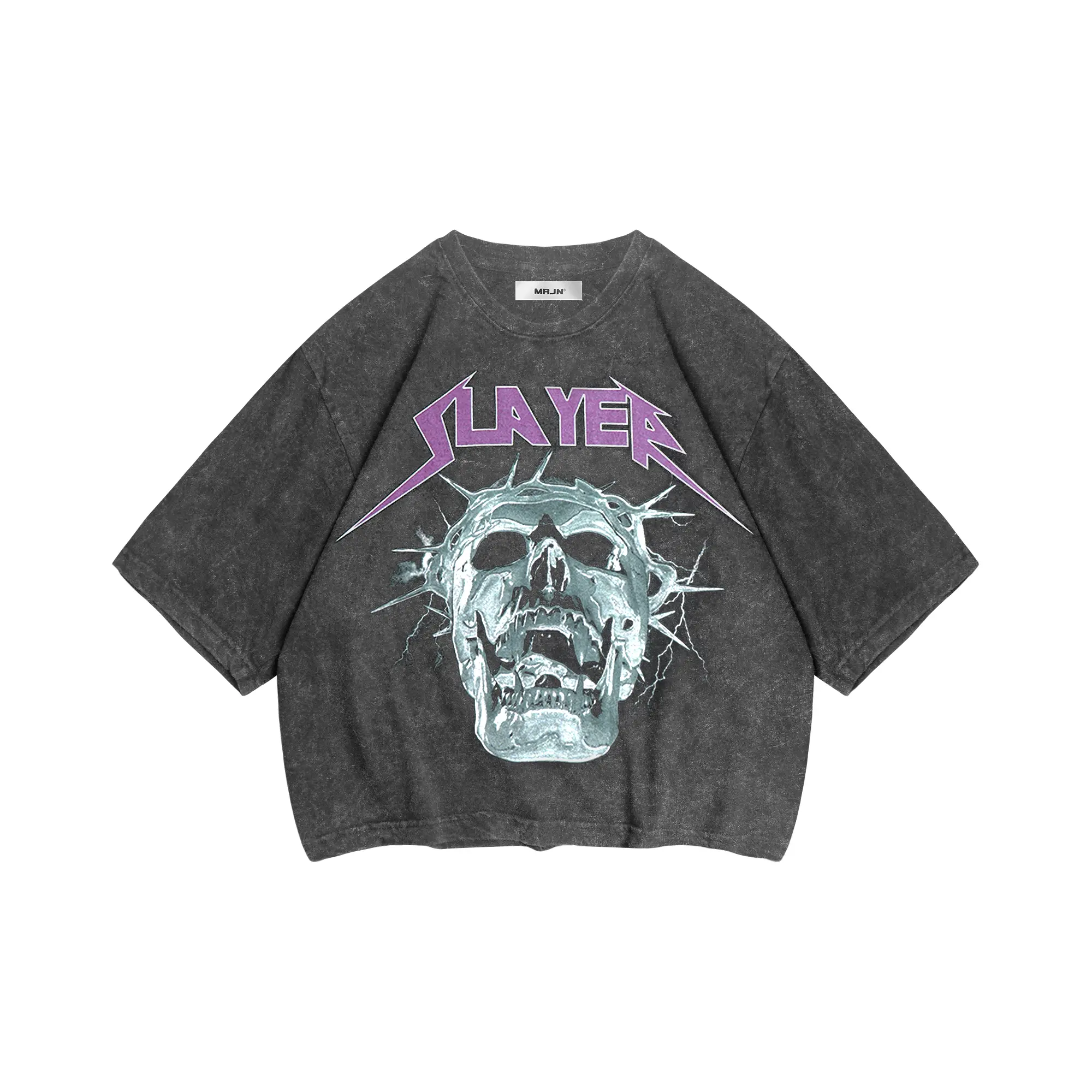 MRJN - Black Washed Crop Tee Slayer top