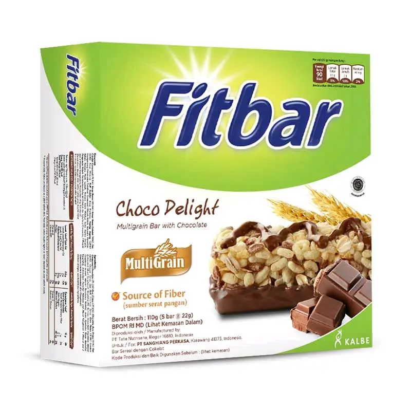 Fitbar Choco Delight MultiGrain Bar dengan Cokelat isi 5x22gr Sumber Serat Pangan