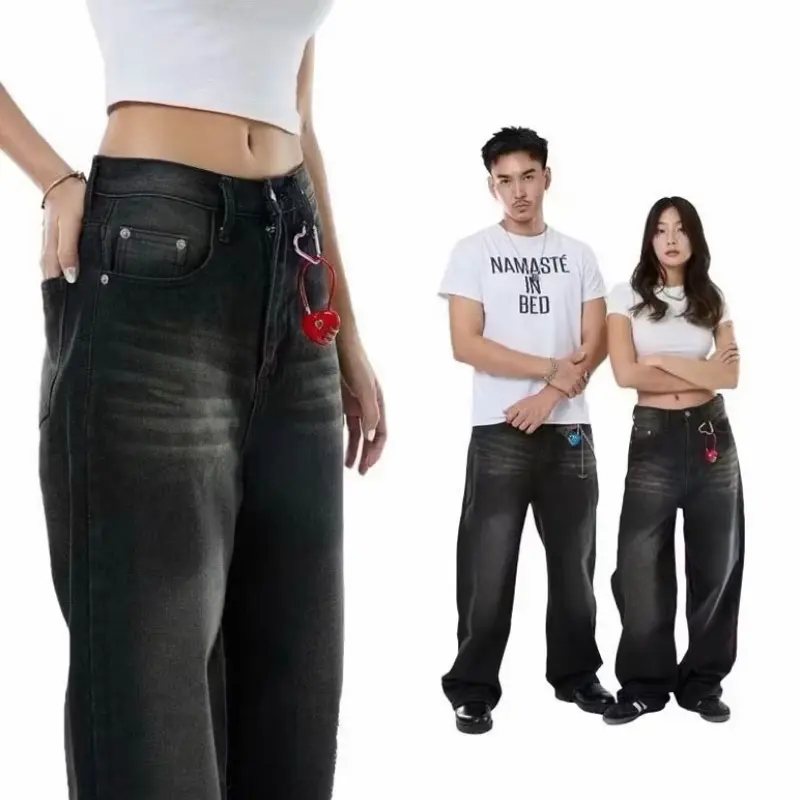 UNISEX Celana Jeans Baggy Loose Pants Oversize Korean Style Straight Gombrong Skena Kalcer Celana Denim Cowo Cewe 1