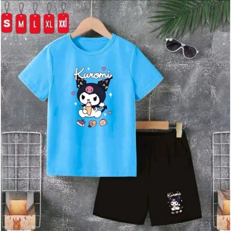 setelan anak motif kuromi-fashion anak Cewek cowok Celana 2