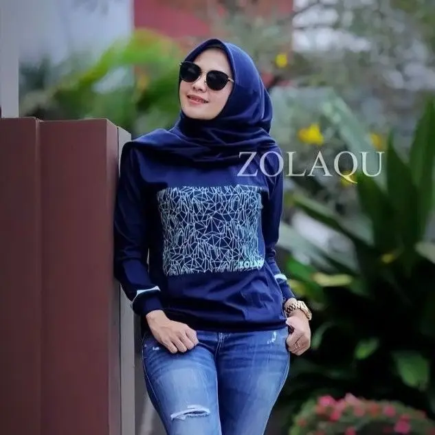 Atasan Wanita Zolaqu/Kaos Panjang Full Size/Atasan Rib Wanita M L XL XXL XXXL/Kaos Combed Tebal/ Baju Motif Variasi 3