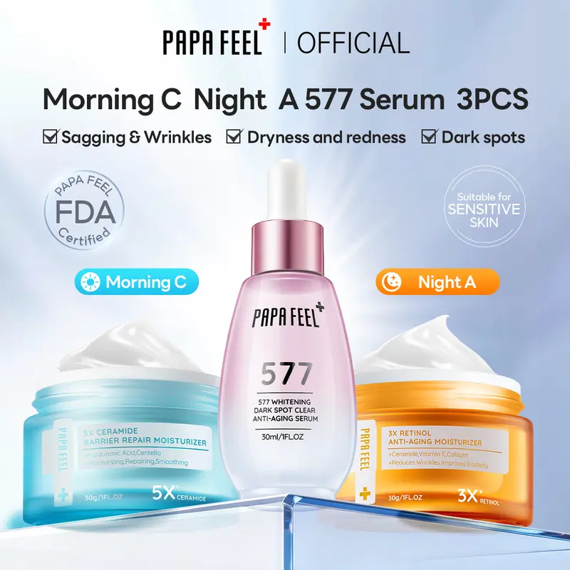 PAPA FEEL [FDA] 【5D PEPTIDE RENEWAL 3PCS SET】Retinol & Peptide