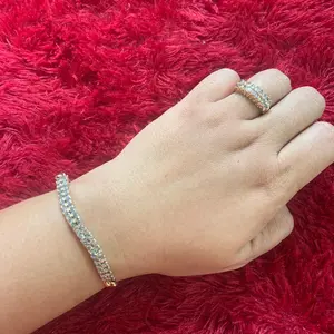 Gelang + cincin baris 2 replika berlian