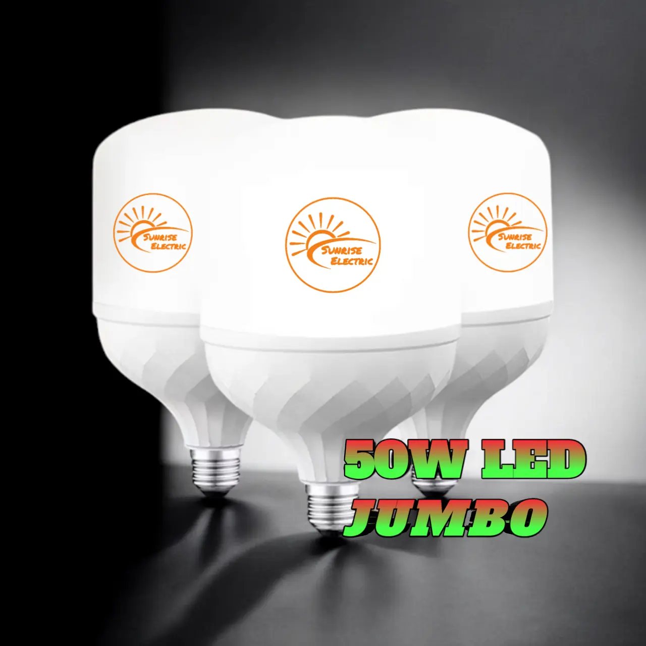 Paket 3 Pcs Lampu Bohlam LED Premium Jumbo 40 Watt dan 50 Watt Putih