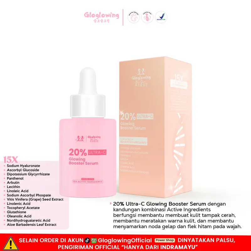 [opy] GLOGLOWING 20% Ultra-C Glowing Booster Serum (Power Sleeping Mask) 20ml - Serum Wajah Whitening 0