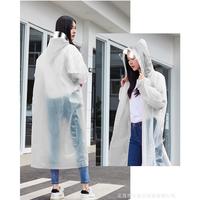 Gambar Jas Hujan Korea Raincoat Dewasa Allsize Unisex Semi Transparan Bahan Waterproof Vinyl Material Ringan & Reusable Desain Kancing Depan dan Hoodie - 80622 - Biru dari ALLEFIX Kota Surabaya 4 Tokopedia