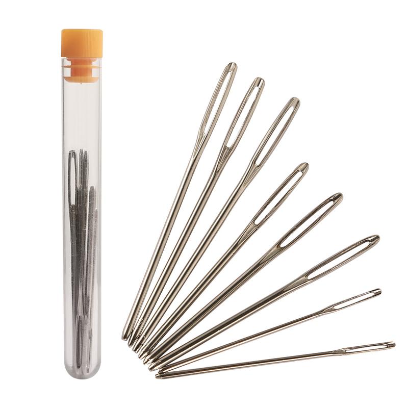9Pcs/set Stainless Steel Large Eye Needles with Box 3 Sizes Cross ...