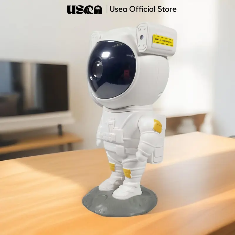 USEA Lampu Tidur Proyektor Bintang Galaxy 8 Warna Nebula Astronaut / Astronot Baterai Hitam Lampu Langit Galaxy Kamar Aurora 3
