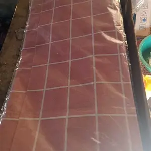 R407 Taplak Meja Anti Air Motif Kotak-Kotak Bahan PEVA