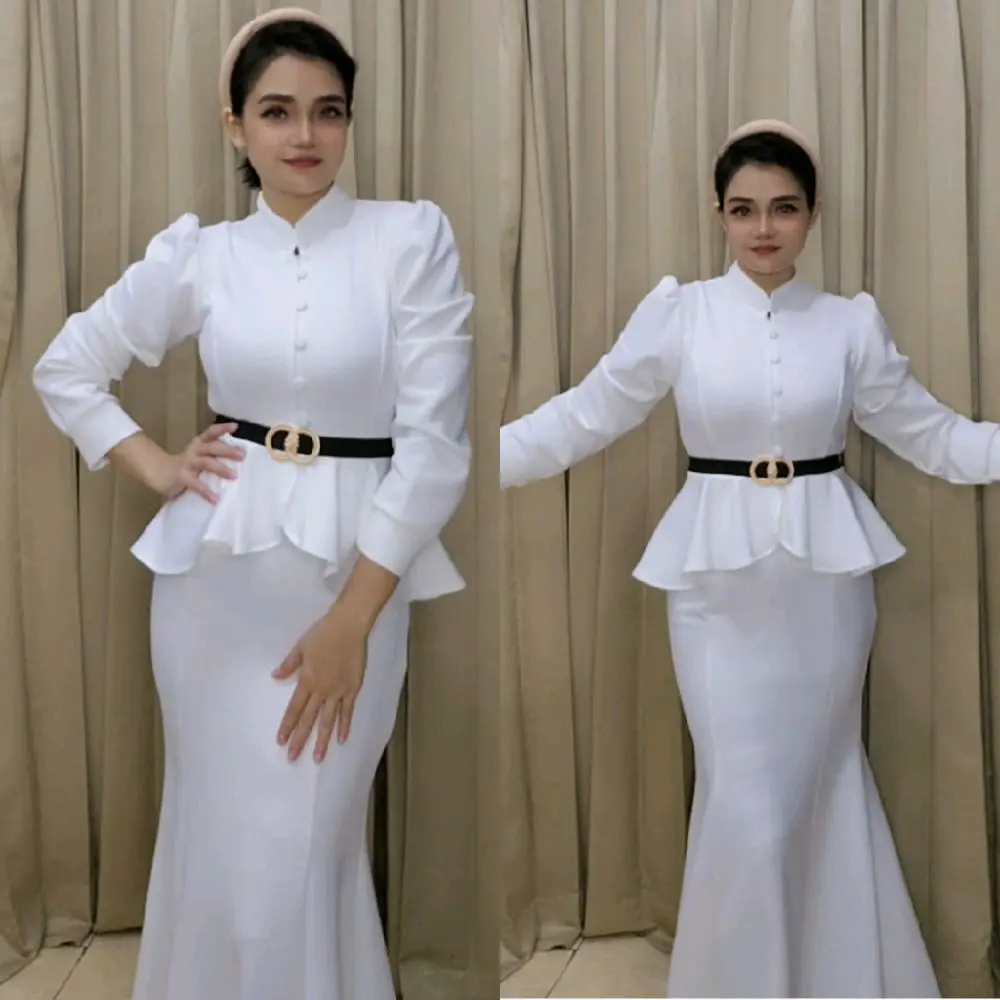Gaun Wanita LooWear Maxi Lengan Panjang Rok Duyung Bahan Scuba Premium Mewah Elegan Terbaru 2025 Fit Formal Pesta Kondangan