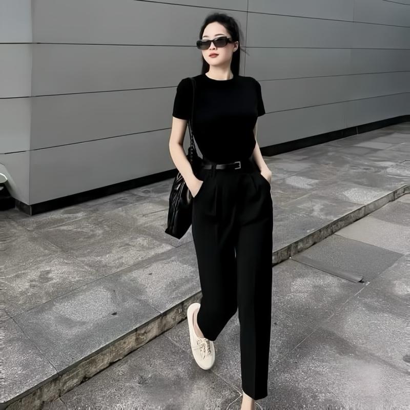 Quần baggy 2 khuy dọc cho nữ, vải Gold Nhật, ống 16-17cm , dài 91-93cm