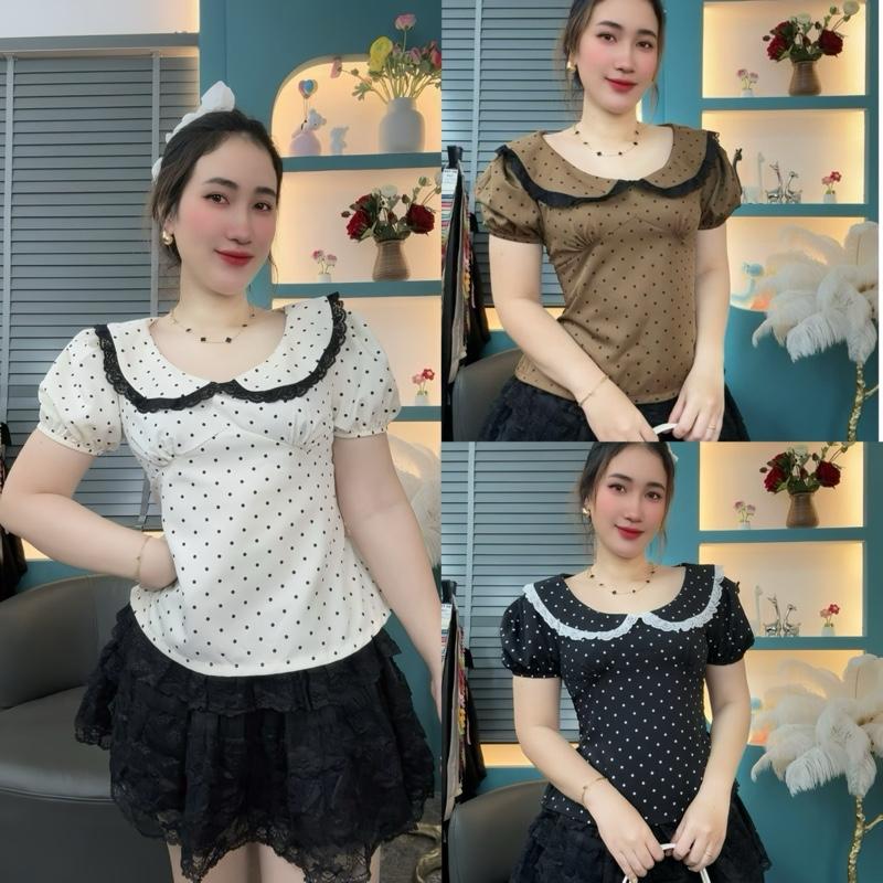 Áo bigsize 40-85kg KIỂU ÁO BÈO CHẤM BIII ms 553 chất cotton Lạnh mềm mịn mát