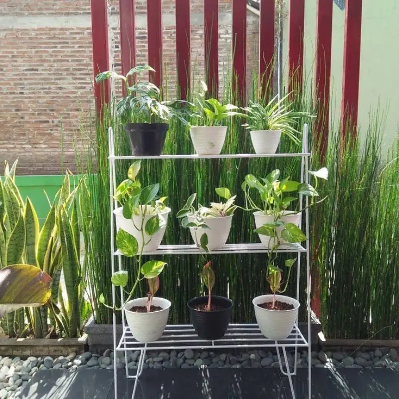 Rak Bunga Susun 3 Besi 6mm Tinggi 70cm Lebar 15cm Panjang 50cm