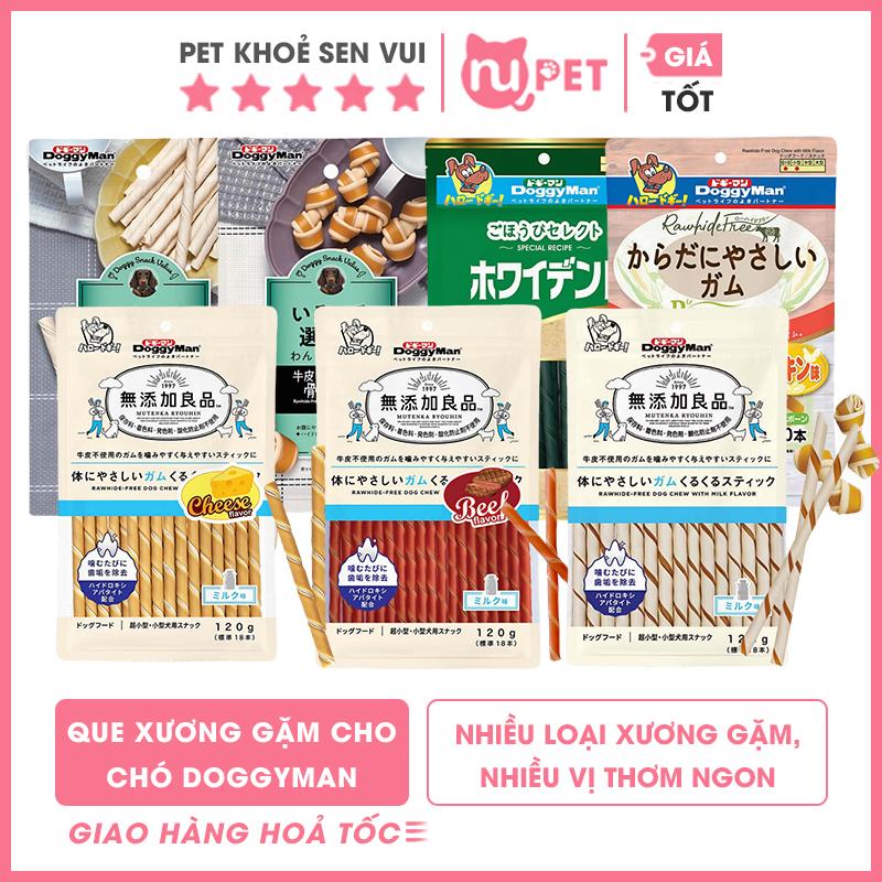 Snack Cho Chó Que Gặm Hương Sữa/Bò/Phô Mai DoggyMan 120g