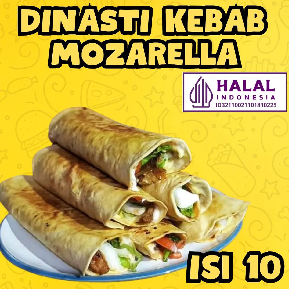 Dinasti Kebab - Kebab Medium Frozen Uk.16 Cm Rasa Mozarella Enak, Fresh, Halal, Dan Sehat Food Makanan