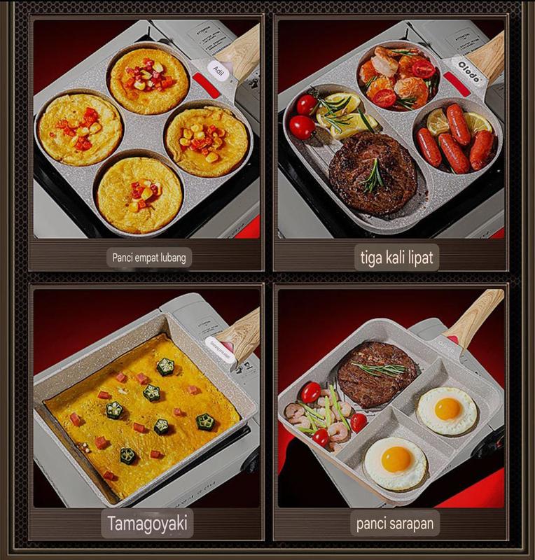 3big1 Grill Non-Stick Medic Stone Fry Pan Wajan Besar 3 dalam 1 Panggang Tumis Batu Medis Anti Lengket + Indikator Panas 5