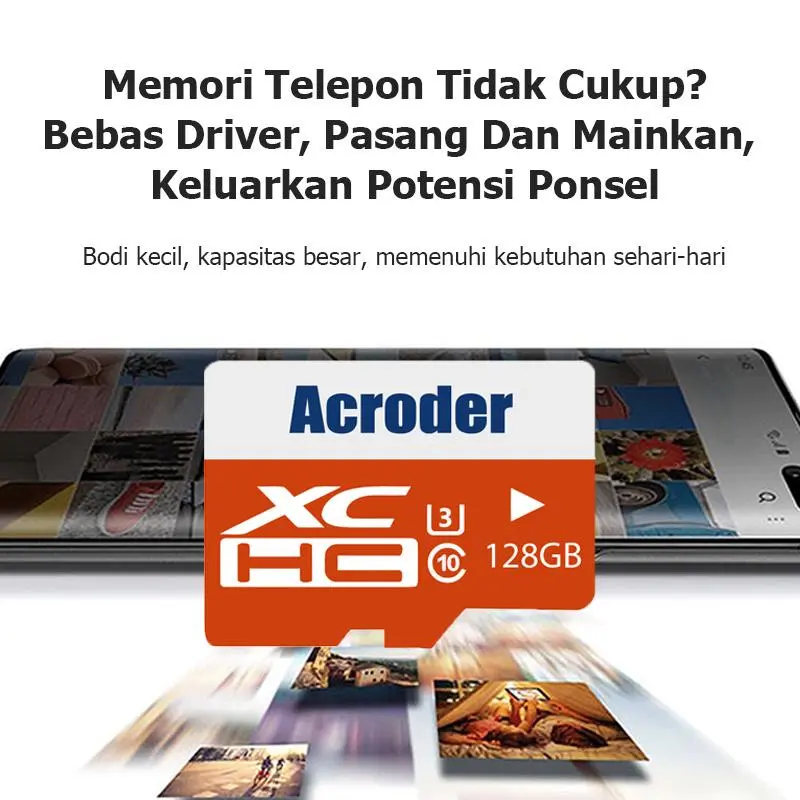 Acroder Memory Card 16/32/64/128GB Class 10/100 Mbps Micro SD Otg Storage 2