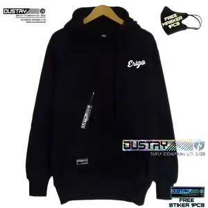Sweater Hoodie ERIGO Unisex / Jaket Hudie Little Logo Simple Pelangi / Suiter Pria Wanita / Hodie Unisex Cewek Cowok / Sweeter Hodi Jumper Distro Fleece Motif Nyaman Panjang Tebal Keren Hitam Crewneck