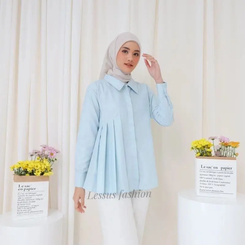 Amera blouse wanita polos shakila Kemeja Atasan wanita jumbo polos Pakaian wanita kekinian