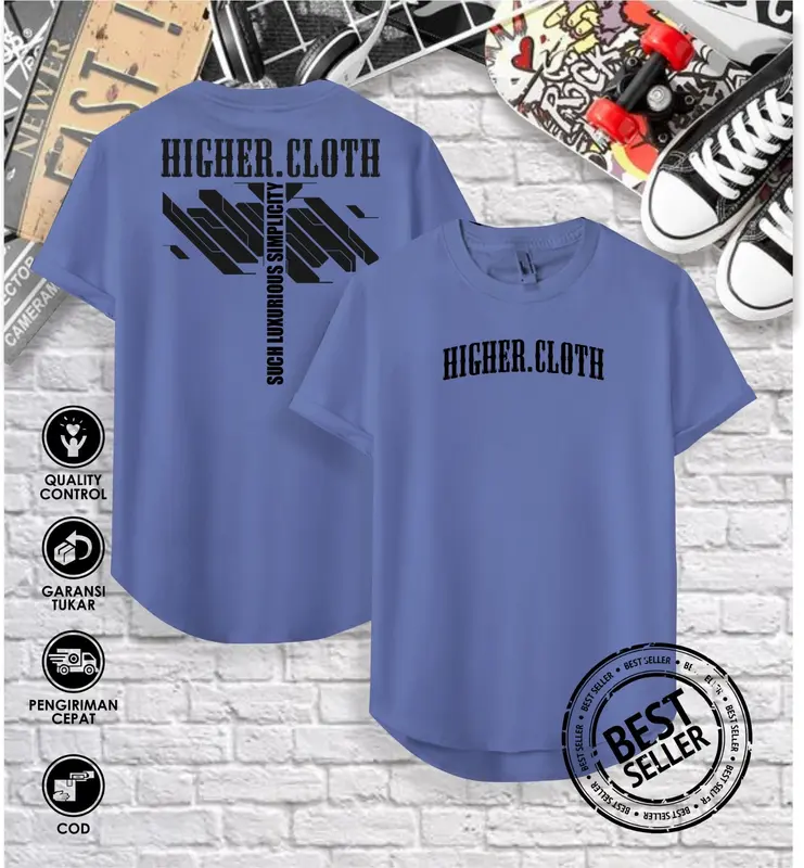 kaos premium pria & wanita oval / kaos distro lengan pendek cotton combad 24s HIGHER.Cloth 2