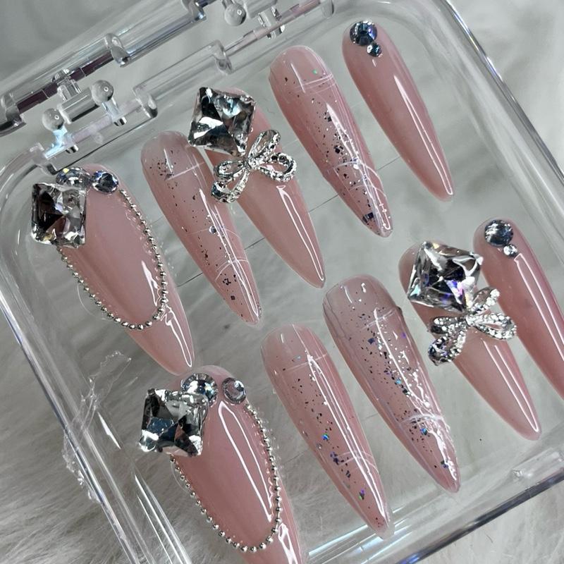 [Nailbox Lộn Xộn] Combo 5 bộ Nailbox ngẫu nhiên màu và form xinh xắn, dễ thương có kèm Keo 0