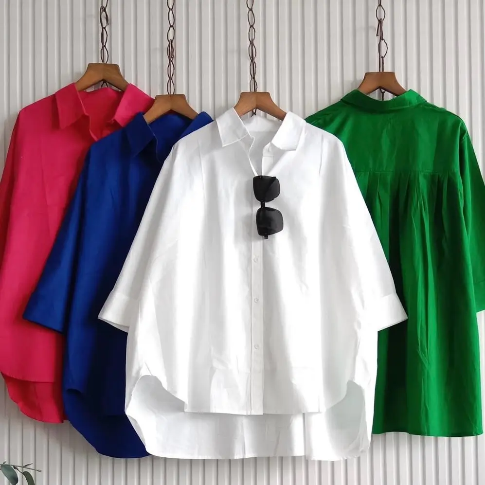 Stylish Lightweight Cotton Poplin Mix Hi Lo Shirts