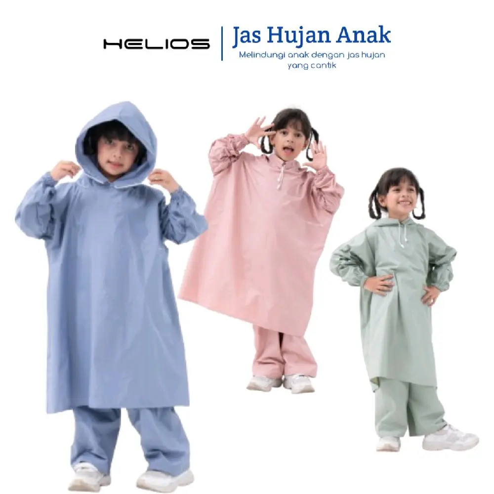 kids Jas Hujan Anak Setelan Ponco Edition By Helios Aesthetic Lucu Bahan PVC Premium