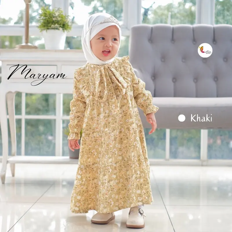 Gamis Anak MARYAM- Baju Gamis Anak Perempuan Usia 0-12 Tahun Crinkle Premium by Listiaforkids 3