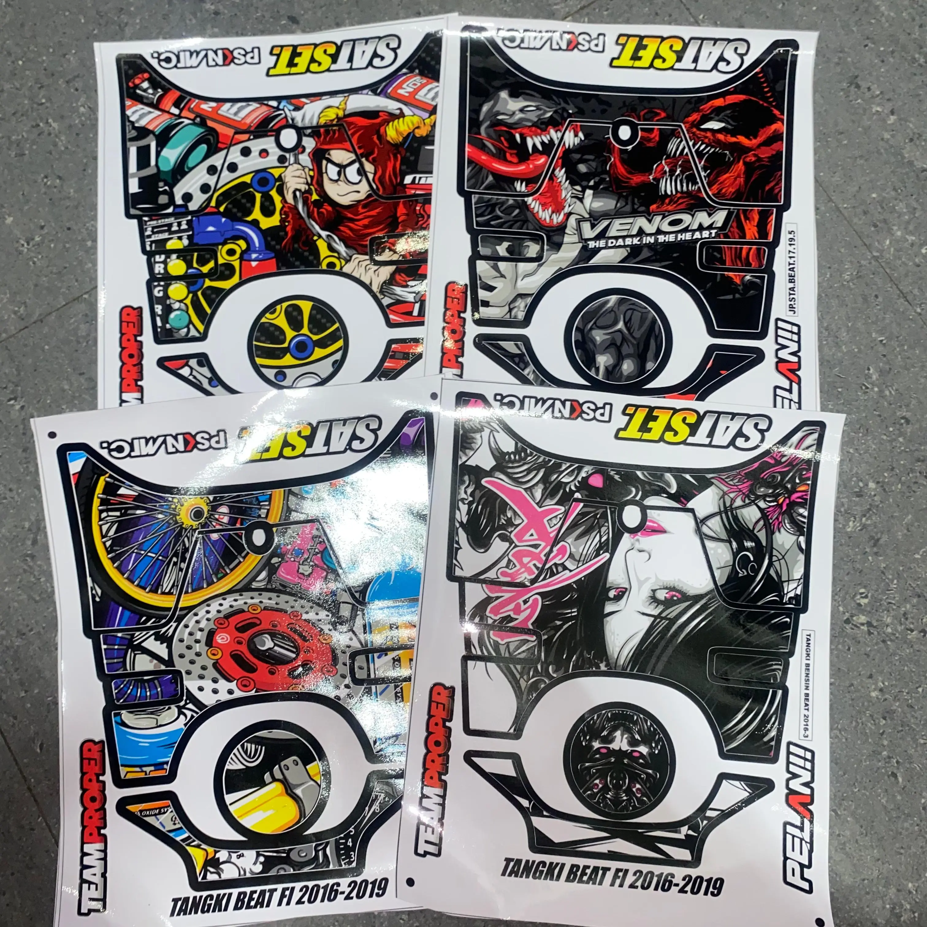 SM Stiker Tangki Bensin Beat Fi New 2016 2017 2018 2019 Sticker Tengki Motor Beat Esp