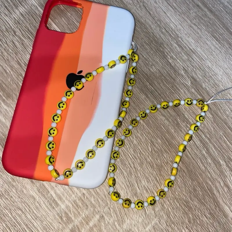Tali Handphone Charm Smile Putih untuk Lanyard Aksesoris 4