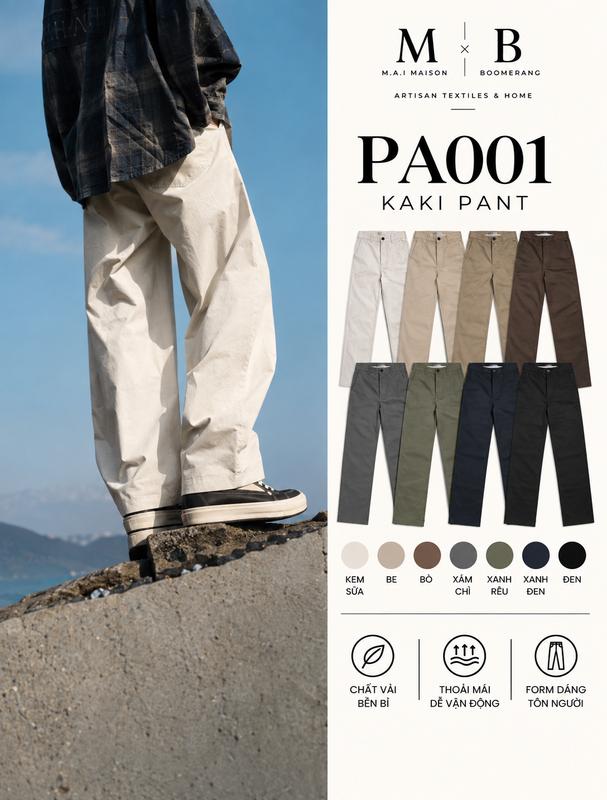 Quần Dài Kaki Cotton Co Giãn , Slim Fit , thanh lịch , sang trọng