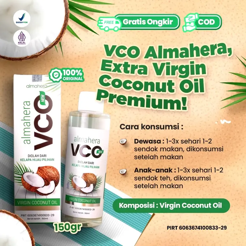 VCO Almahera 150 ml | Minyak Kelapa Murni Asli | Virgin Coconut Oil 2