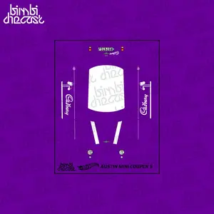 Decal Hotwheels Austin Mini Cooper S Cadbury White Toner
