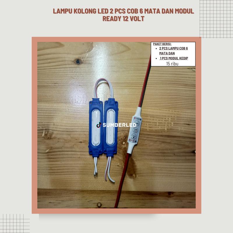2 pcs Lampu Led Modul COB 6818 12V + Led Controller Kontrol Kedip 1