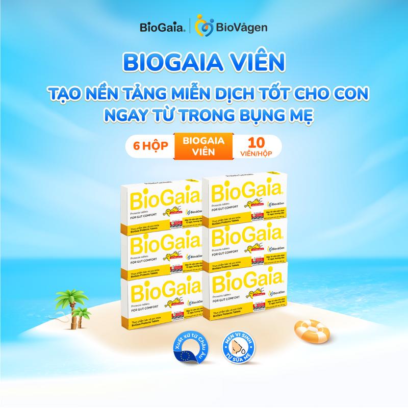  Combo 6 men vi sinh BioGaia ProTectis hỗ trợ hệ tiêu hóa xuất xứ Thụy Điển hộp 10v 