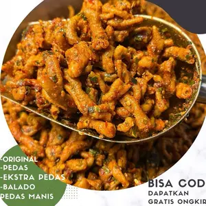 Usus Crispy / kripik Usus 1Kg Penyoeka Lada bumbu melimpah  Pedas Snack Kripik Cemilan FoodKeri