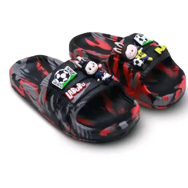 COD NEW Sandal Hilo's Labubu Anak cowok - Sandal labubu anak laki-laki lucu - Sandal labubu anak cowok terbaru viral - Sandal selop labubu loreng anti slip terbaru Fashion Motif Sepatu 5