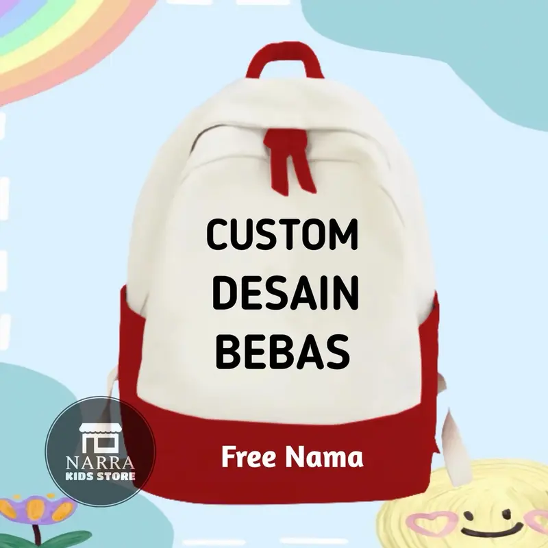TAS RANSEL BACKPACK ANAK SEKOLAH SD / TK CUSTOM GAMBAR BEBAS DESAIN FREE CETAK NAMA 0