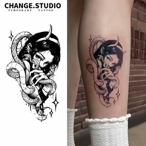 Hình Xăm Tạm Thời, Thiết Kế Hình Rắn Dành Cho Nữ, Kéo Dài Trong 15 Ngày, Không Thấm Nước Và Chống Chà Xát. Miếng Dán Hình Xăm