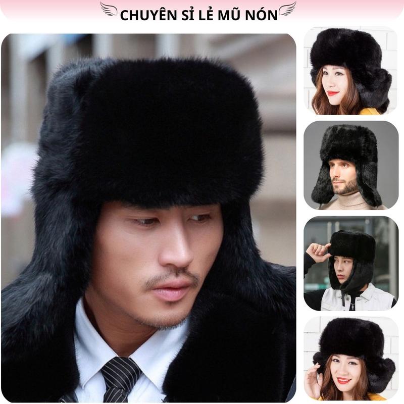 Mũ lông, Mũ len lông trùm hai bên tai có vạt che tai vải lông dày chống gió giữ ấm trong mùa đông cho nam và nữ Voi Hat