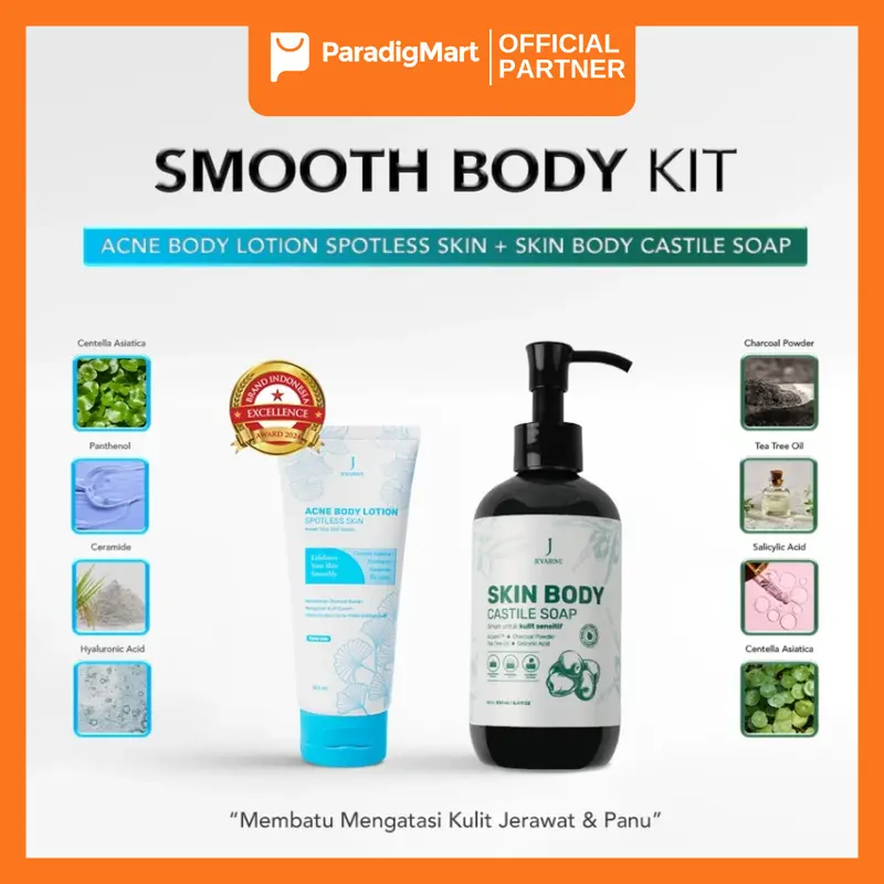 JEVARINE BUNDLING Acne Body Lotion + Skin Body Castile Soap Perawatan Kulit Berjerawat dan Panu 0
