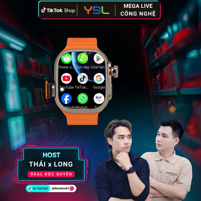   YBL X MR.THAI_TIGER   Đồng Hồ Thông Minh S9 Ultra 5G - Kết Nối Wifi Tải Ứng Dụng Lướt Web Chơi Game Gắn Sim Nghe Gọi Nhắn Tin 2 Chiều 