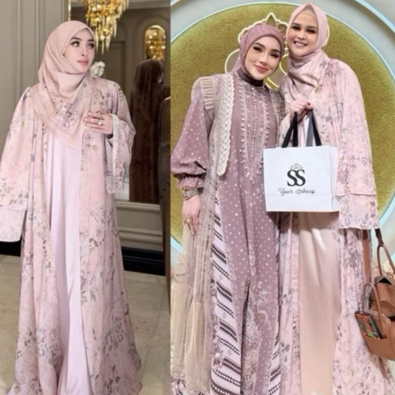 SHELLASAUKIA DRESS RAYA Cut Meyriska Bisa COD Gamis Swiss Set Hijab shellasaukia ORi Muslim Wanita 5