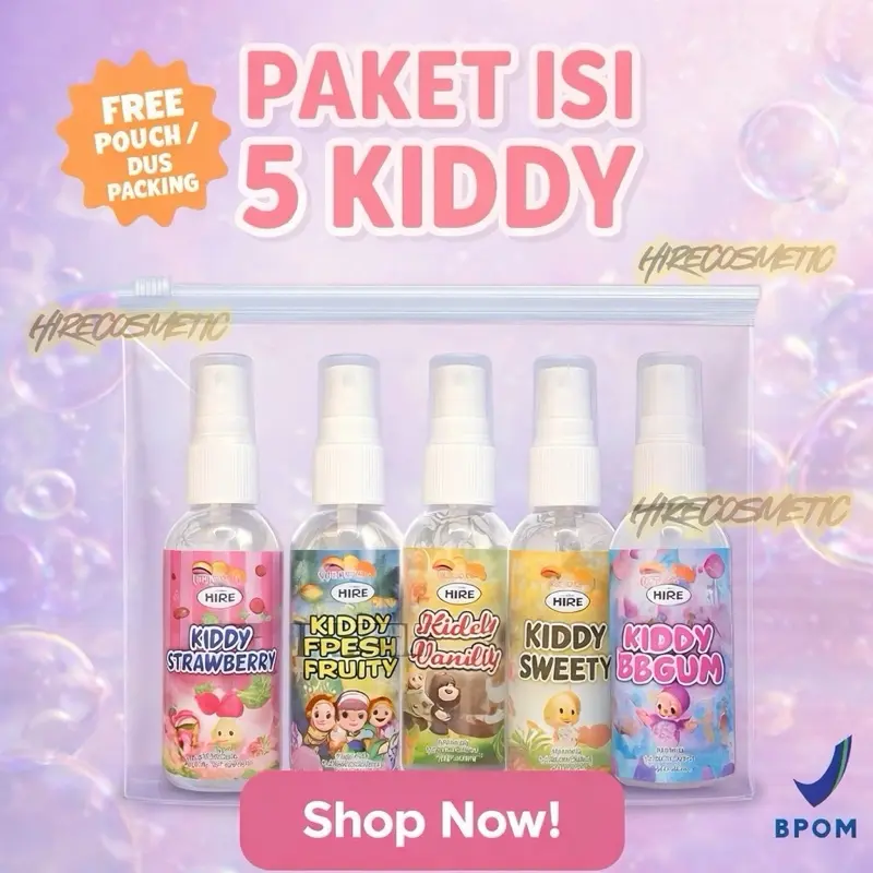 PAKET ISI 5PCS Parfum Body Mist Anak Non Alkhohol Parfum Kiddy Hire 60ML BPOM