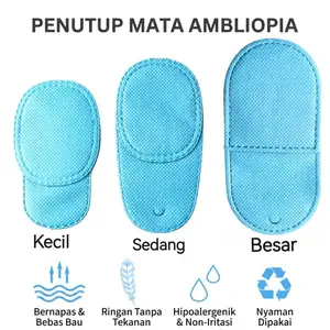 Penutup Mata Ambliopia / Eye Patch Terapi Mata Malas (Kecil, Sedang, Besar) , Eye Patch Terapi Ambliopia / Penutup Mata Malas Hipoalergenik  BS